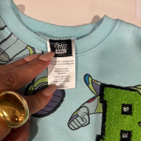 Disney Pixar Toy Story Size 2T Light Blue Buzz Lightyear Fleece Sweatshirt Pre❤️ - Picture 11 of 13